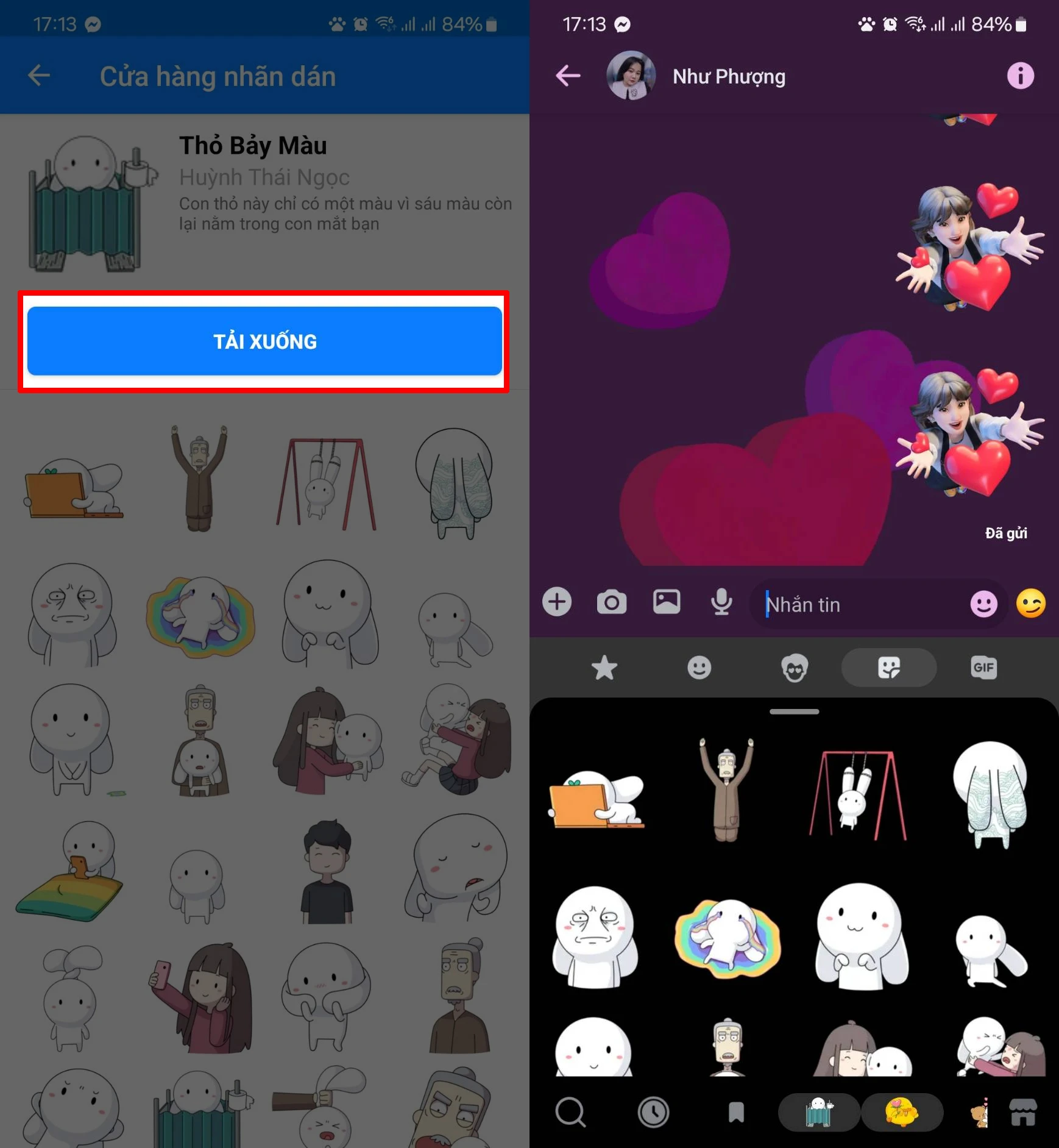 Cách Tải Sticker Thỏ 7 Màu Trên Facebook & Mẹo Tải Video Facebook Dễ Dàng