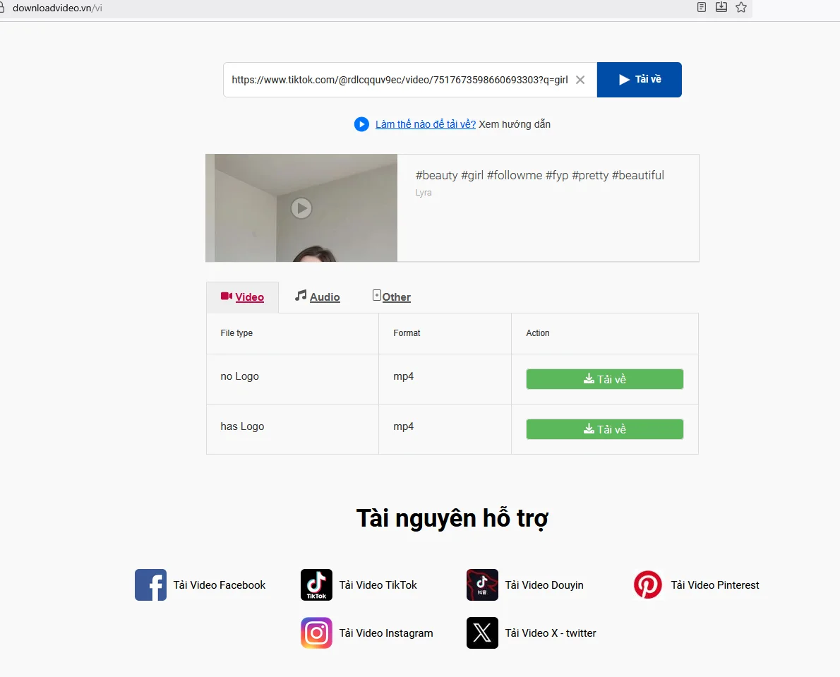 Download Video TikTok – Không logo, miễn phí