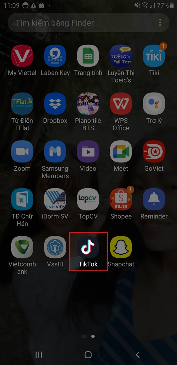 Mở ứng dụng TikTok