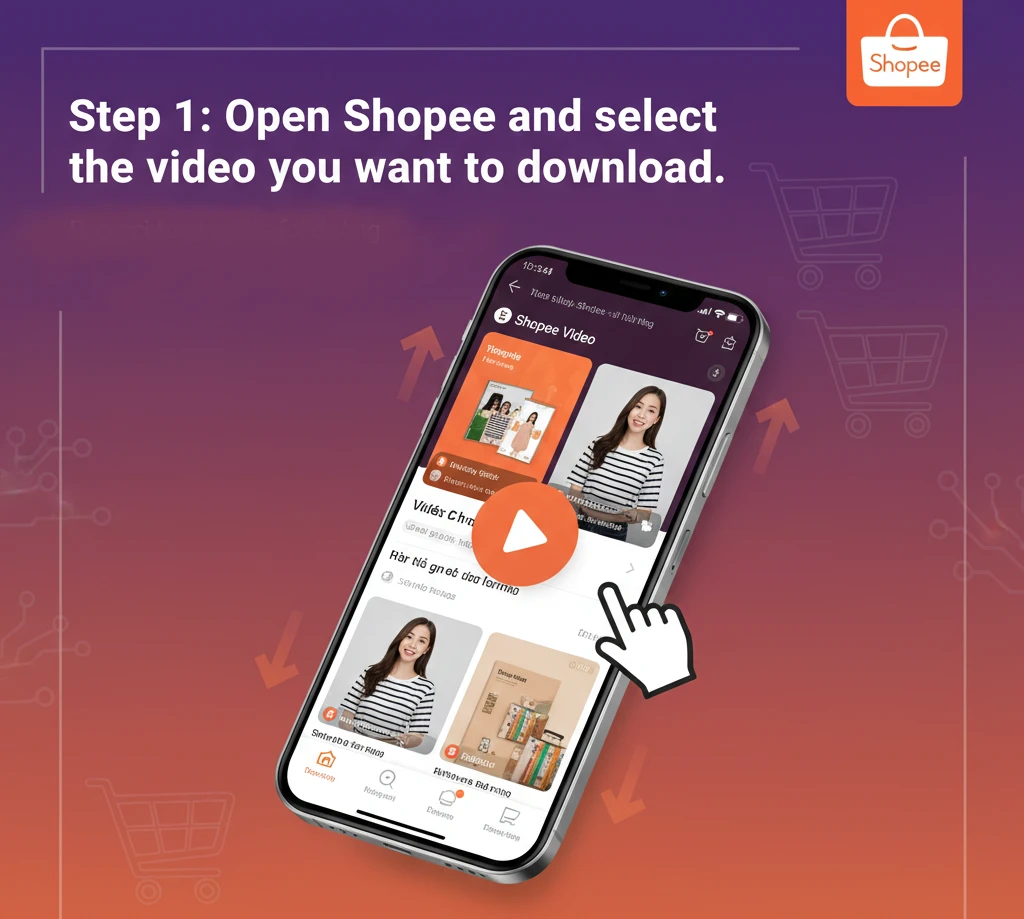 Mở app shopee