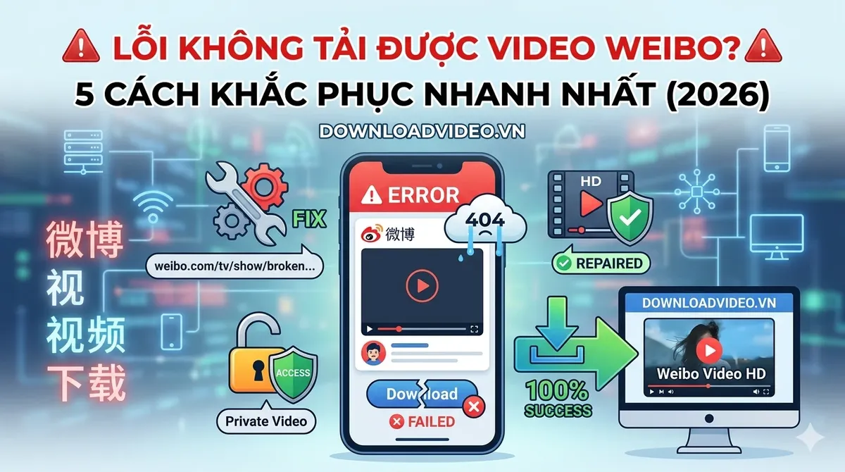 Cách kiểm tra lỗi không tải được video Weibo