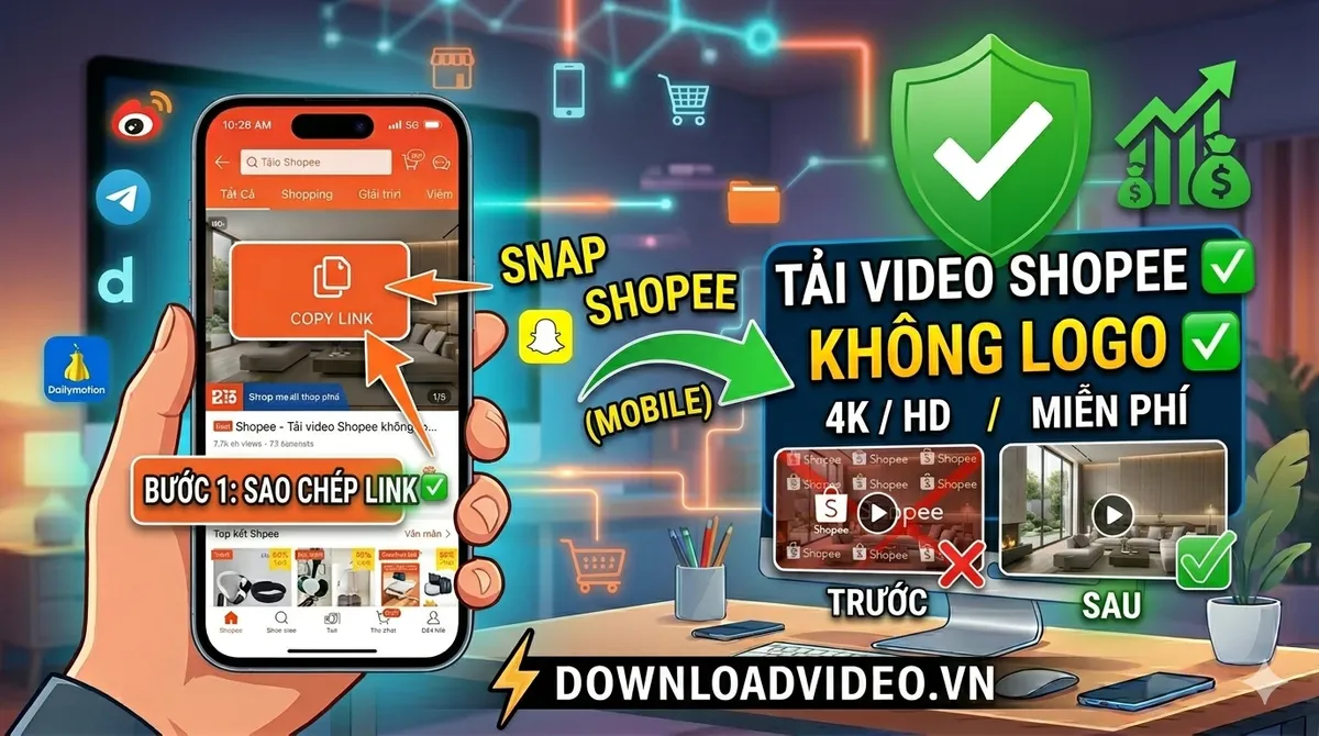 Cách tải video Shopee công khai về điện thoại