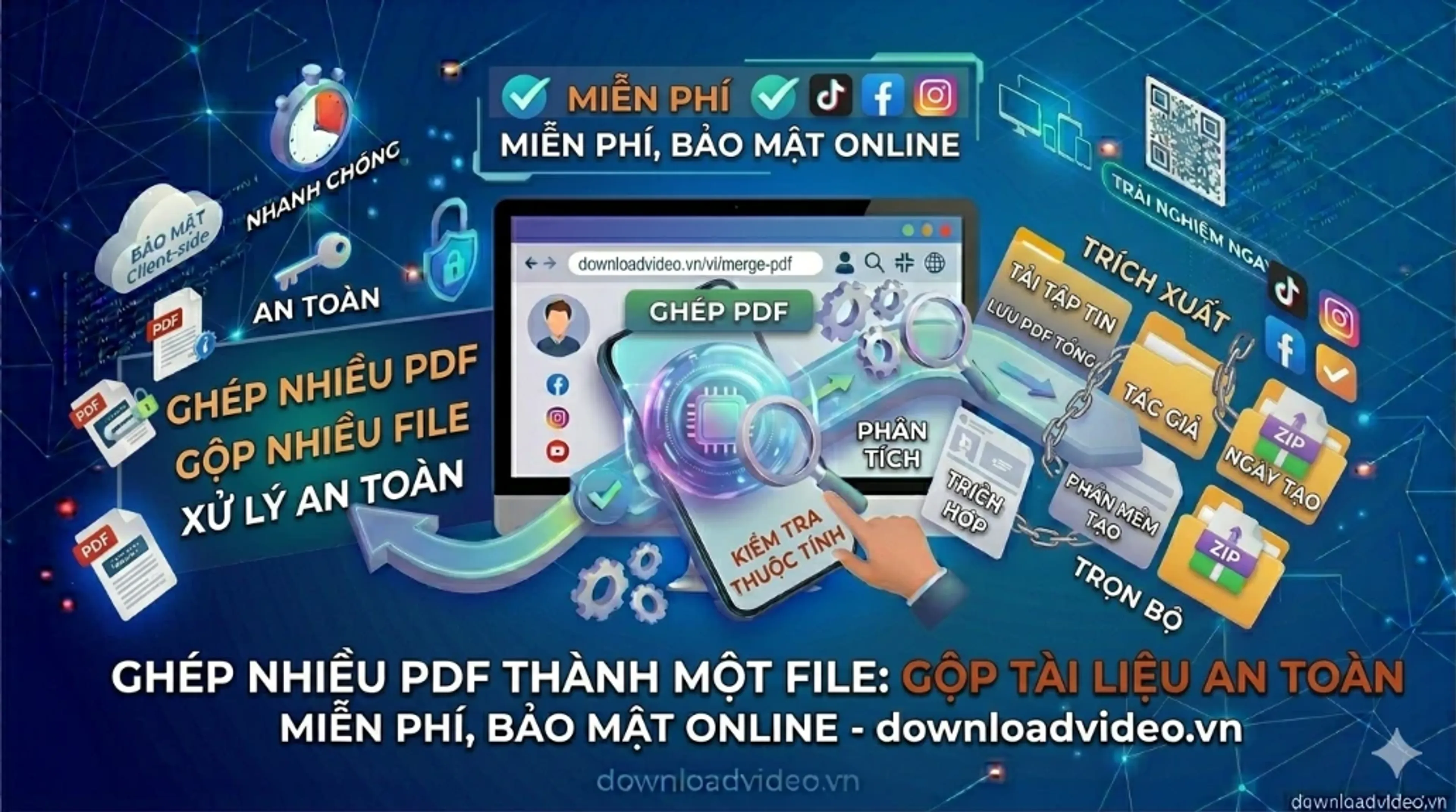 Hướng dẫn sử dụng công cụ Ghép file PDF